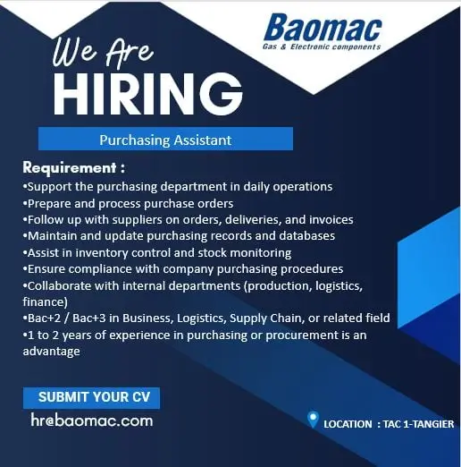 offres-emploi-baomac-tanger-quality-coordinator-purchasing-assistant
