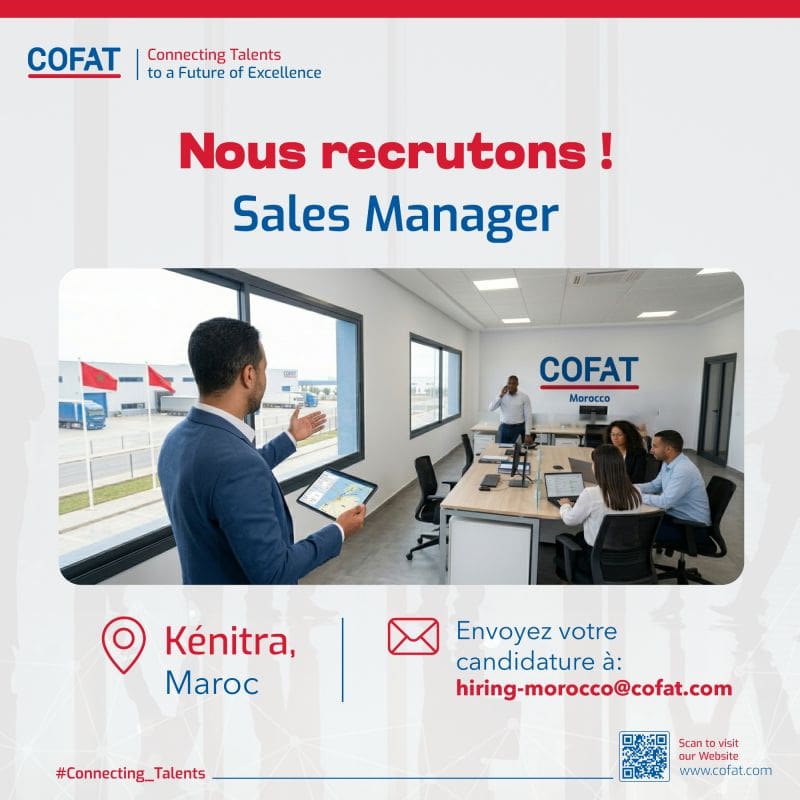 COFAT recrute Sales Manager et Purchasing Manager à Kénitra