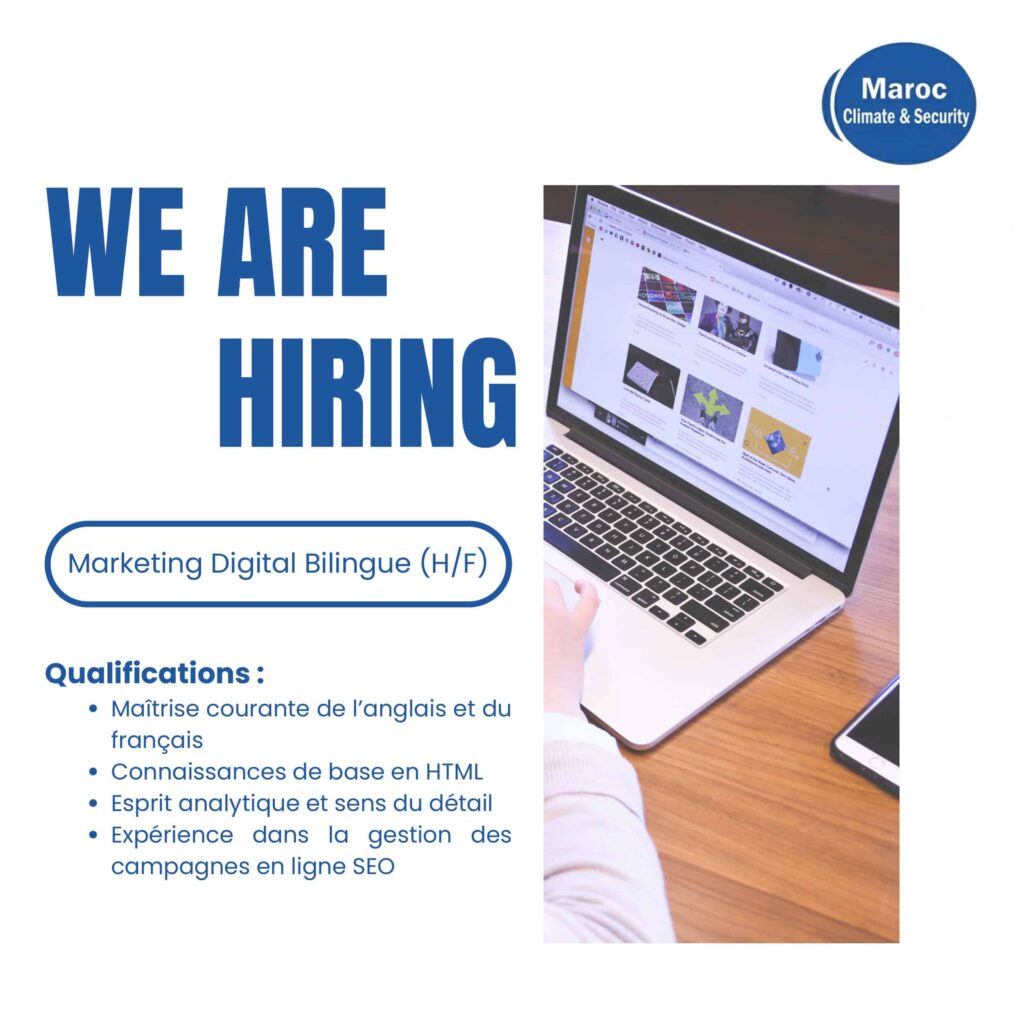 Maroc Climate and Security ouvre 2 opportunités à saisir